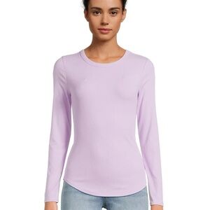 No Boundaries, Lavender Long Sleeve Ribber Women's Top